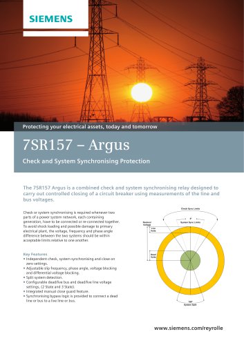 7SR157 – Argus Check and System Synchronising Protection