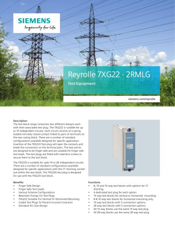 Reyrolle 7XG22 - 2RMLG Test Equipment