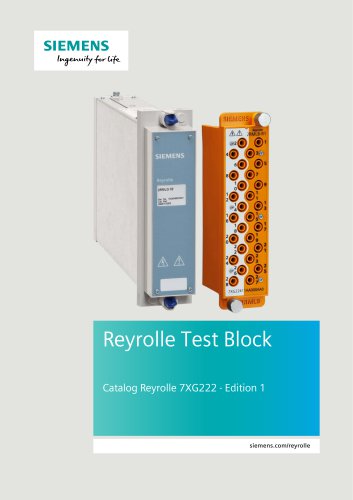 Reyrolle Test Block Catalog Reyrolle 7XG222 · Edition 1