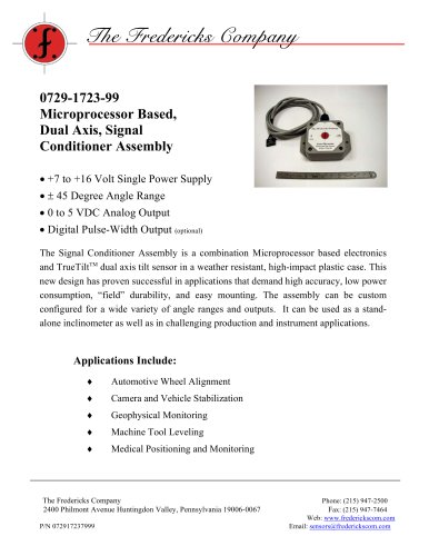 0729-1723-99 Microprocessor Based, Dual Axis, Signal Conditioner Assembly