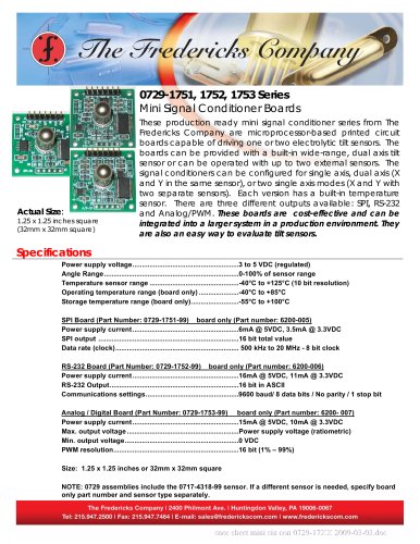 0729-1751, 1752, 1753 Series Mini Signal Conditioner Boards