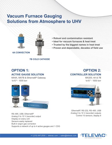 Televac - Active Vacuum Gauge vs. Vacuum Controller Solution