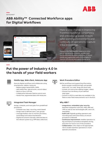 ABB Ability™ Connected Workforce apps for Digital Workflows