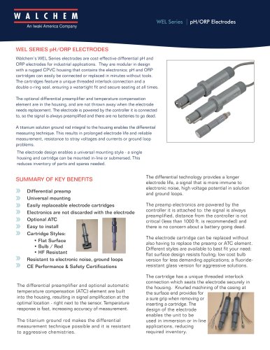 WEL Series | pH/ORP Electrodes