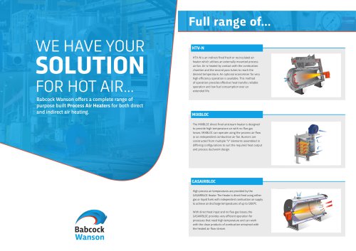 WE HAVE YOUR SOLUTION FOR HOT AIR