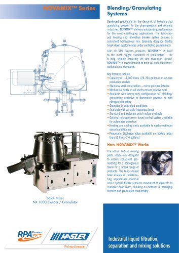 Novamix blender/granulator fact sheet