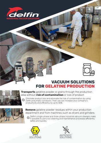 Vacuum cleaners for Gelatine production