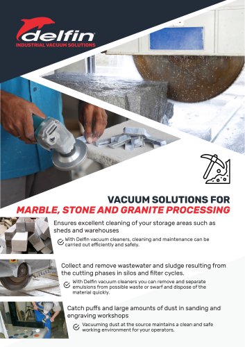 Vacuum cleaners for Marble, Stone and Granite processing