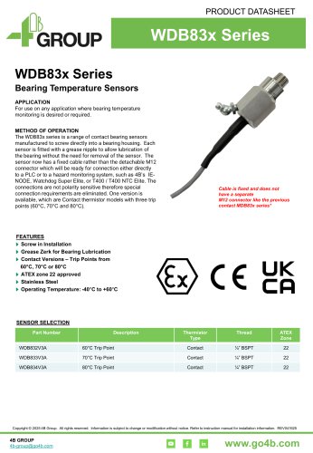 WDB83x Series Bearing Temperature Sensors