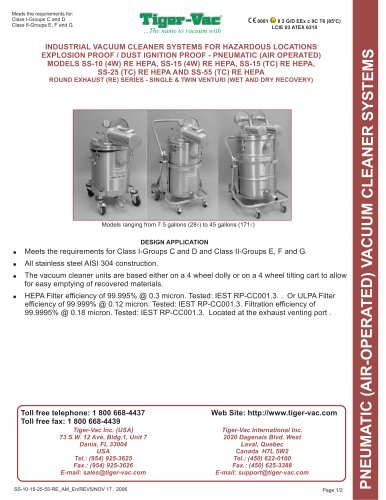 SS-10 to 55 RE Series - Explosion proof, Air Vaccum