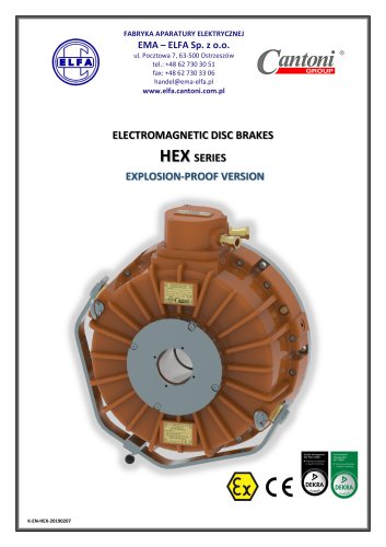 HEX series - electromagnetic ATEX disc brakes