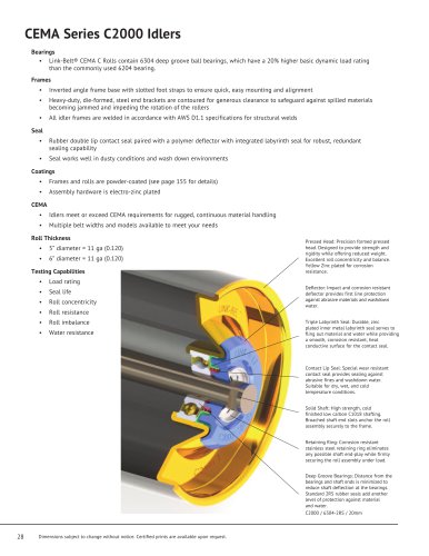 CEMA Series C2000 Idlers