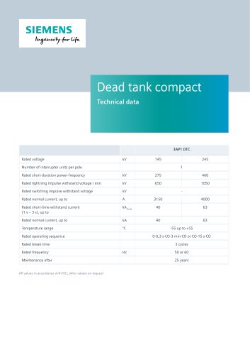 Dead tank compact