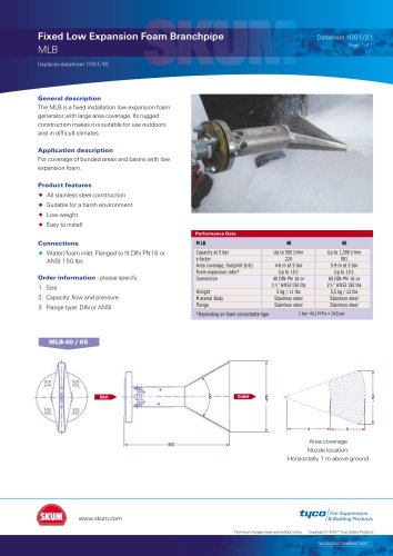 Fixed Low Expansion Foam Branchpipe