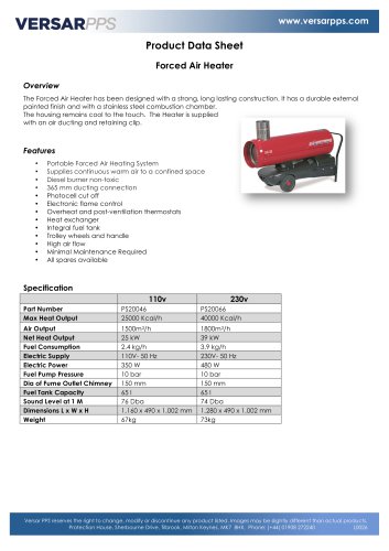 Air forced heater