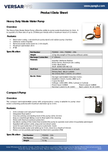 Compact Water Pump & Heavy Duty Water Pump