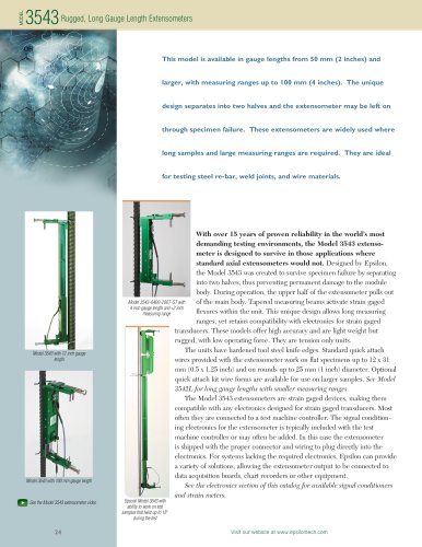 Model 3543 Rugged, Long Gauge Length Extensometers