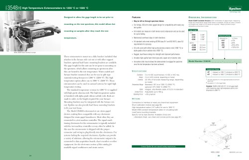 Model 3548HI High Temperature Furnace Extensometers, to 1200°C or 1600°C