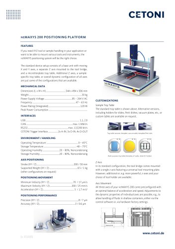 NEMAXYS 200 POSITIONING PLATFORM