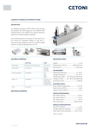 NEMESYS OEM310 SYRINGE PUMP