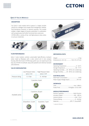 Qmix V - Valve Modules