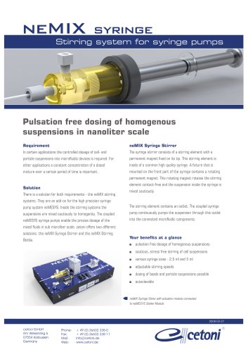 Stirring system for syringe pumps