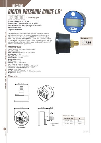 1.5" Digital Pressure Gauge - DPG3600