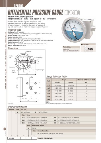 Differential Pressure Gauge - DPH400