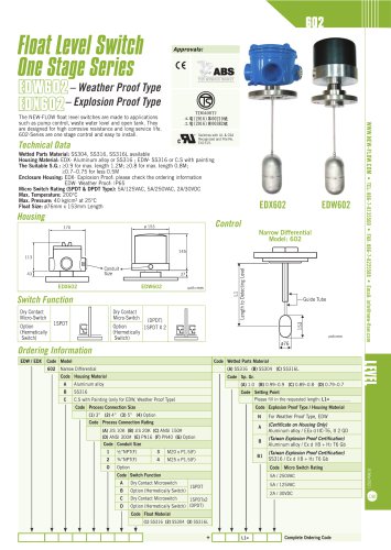 Float Level Switch EDW_EDX_602