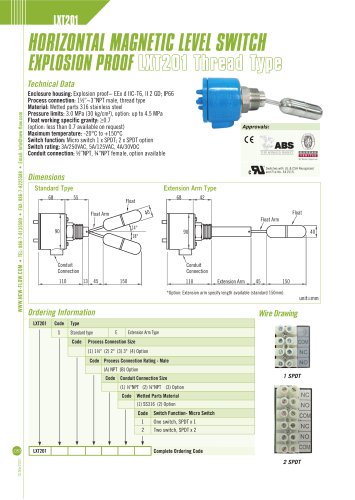 Magnetic Float Level Switch- LXT 201