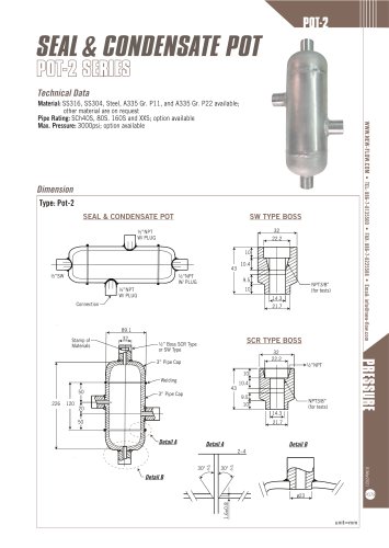 Seal & Condensate Pot - POT-2