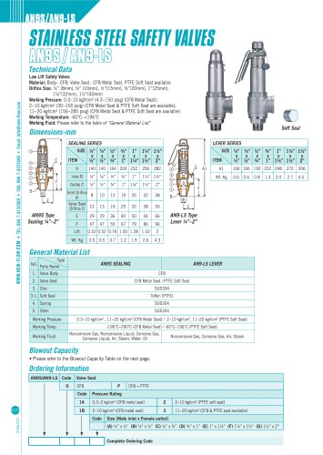 Stainless Steel Safety Valve - AN9S/AN9LS