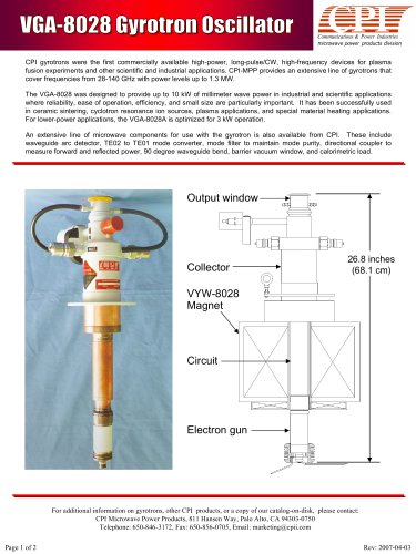 Gyrotrons VGA-8028