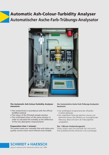 Automatic Ash-Colour-Turbidity Analyser