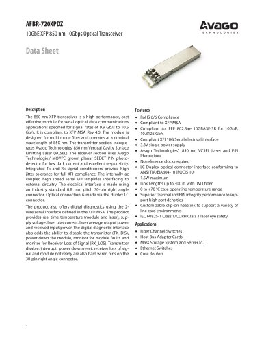 10GbE XFP 850 nm 10Gbps Optical Transceiver