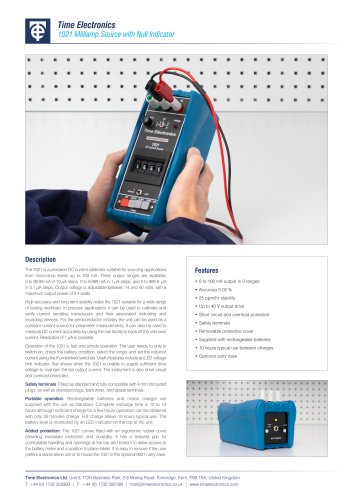 1021 DC Current Source Data Sheet