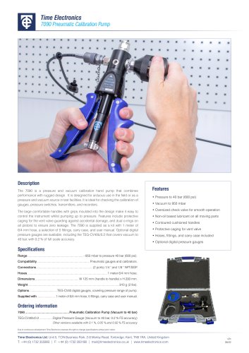 7090 Pneumatic Calibration Hand Pump Data Sheet