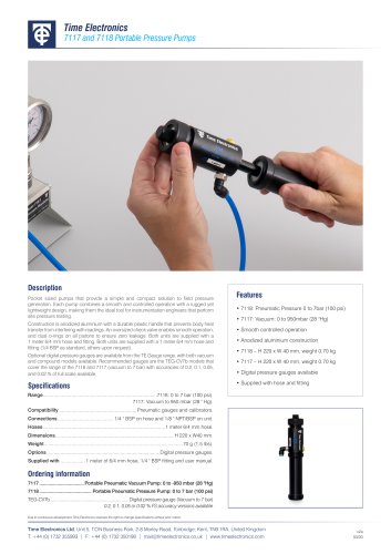 7117 / 7118 Handheld Pneumatic Pumps