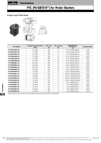 PTC Thermistors "POSISTOR®" Motor Starters 