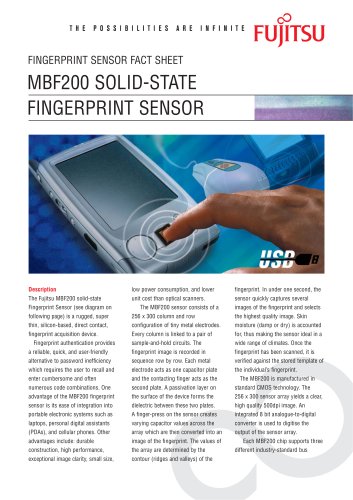 MBF200 Solid State Fingerprint Sensor fact sheet