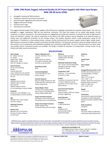MIW 100-D0 Series