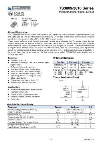 TS3809CXA Power Management Ics-Analog IC-Supervisor and Reset IC