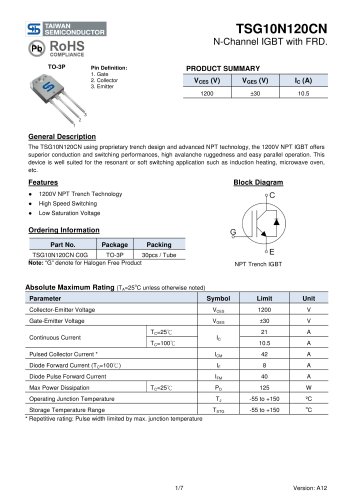 TSG10N120CN Discrete Devices-IGBT-IGBT