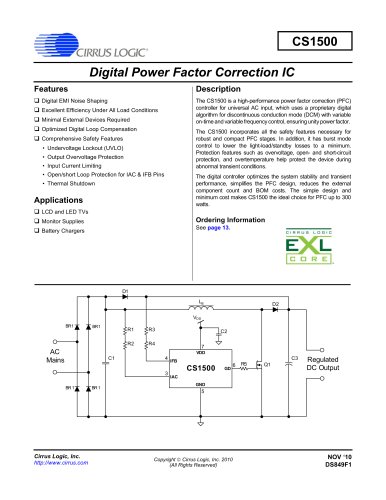 CS150x/160x/1601H High Efficiency Digital Power Factor Correction ICs