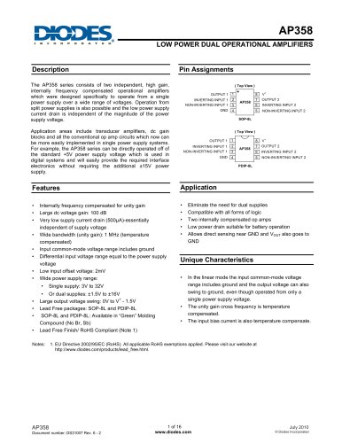 Operational amplifiers AP358