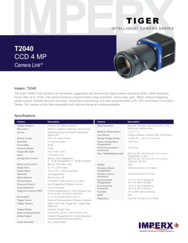 T2040 CCD 4 MP Camera Link ®