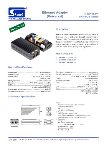 SNP-POE Series / SNP-POEX-3 Series 