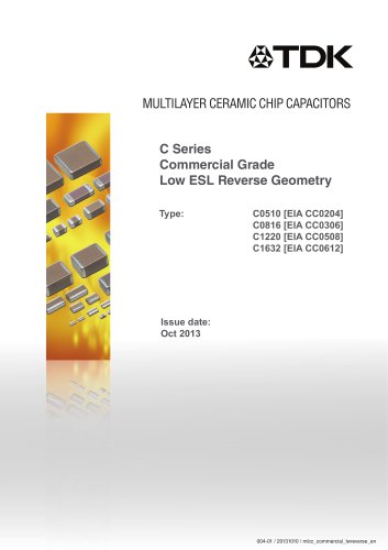 Multilayer Ceramic Chip Capacitor C Series Commercial Grade Low ESL Reverse Geometry