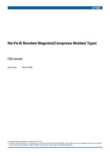 Nd-Fe-B Type Plastic Bonded Magnets CM