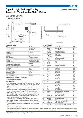 Organic Light Emitting Displays UEL162